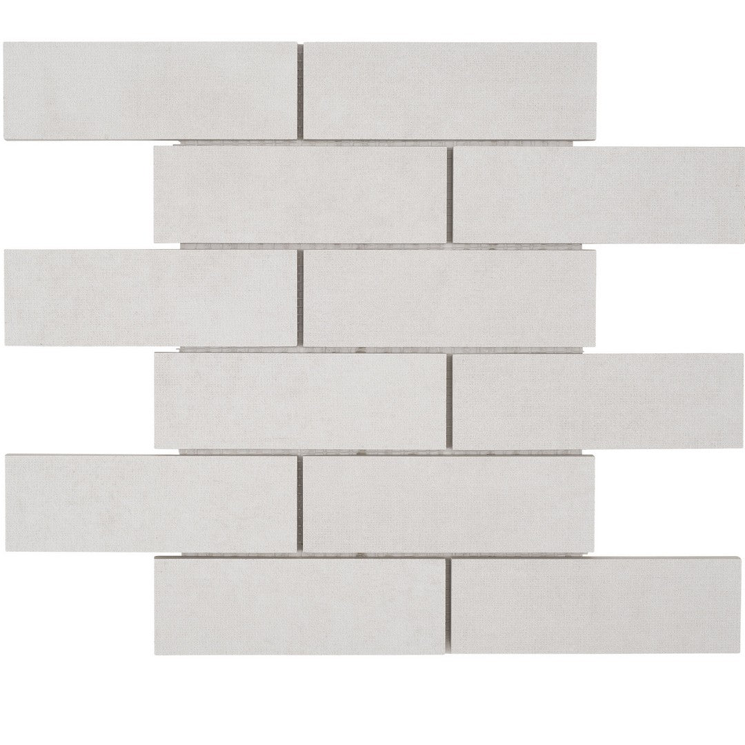 Tesoro 12" x 12" Fusion Fabric Pressed Matte Staggered Porcelain Mosaic