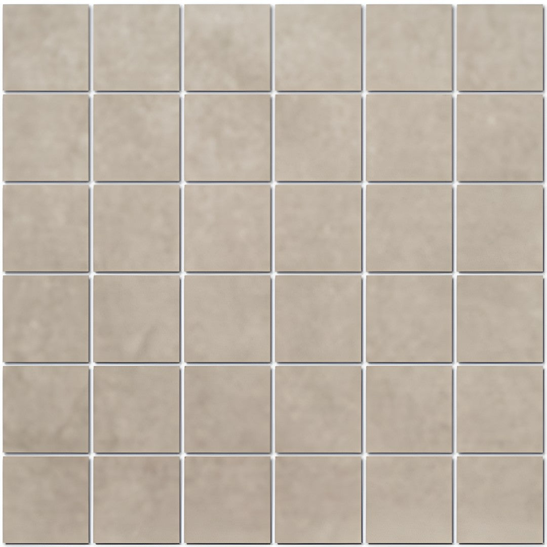 Tesoro 12" x 12" Fusion Fabric Pressed Matte Porcelain 2" Mosaic