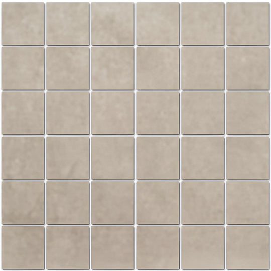 Tesoro 12" x 12" Fusion Fabric Pressed Matte Porcelain 2" Mosaic