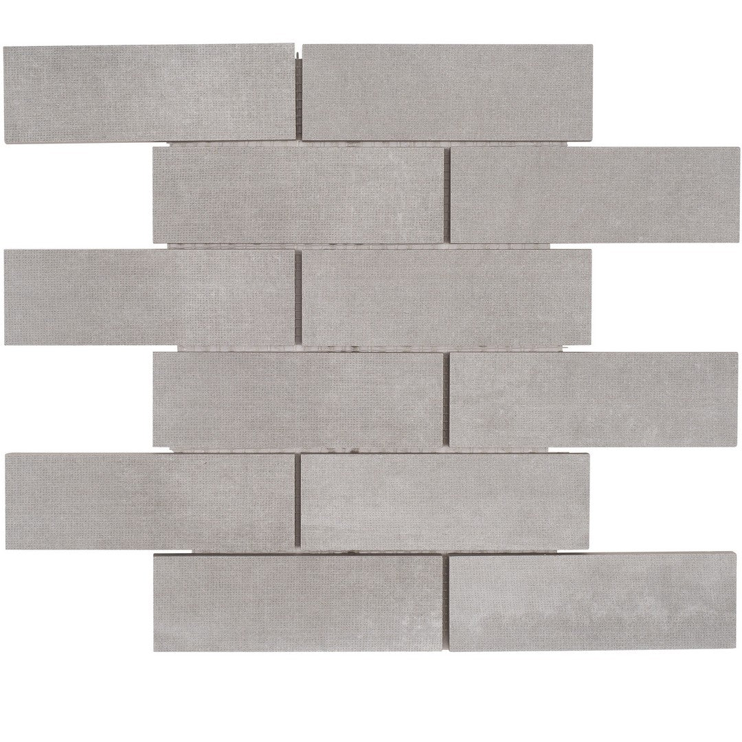 Tesoro 12" x 12" Fusion Fabric Pressed Matte Staggered Porcelain Mosaic