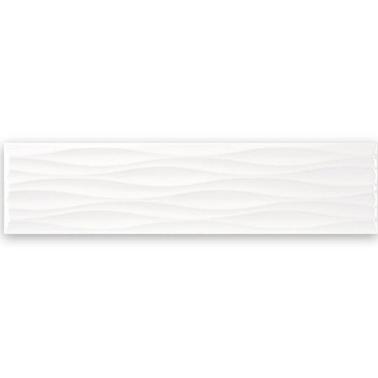 Tesoro 4" x 16" Krea Pressed Matte Ceramic Ripple Deco Wall Tile