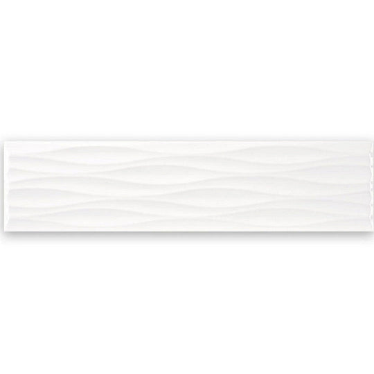 Tesoro 4" x 16" Krea Pressed Matte Ceramic Ripple Deco Wall Tile