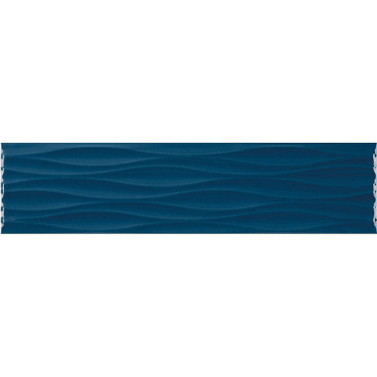 Tesoro 4" x 16" Krea Pressed Glossy Ceramic Ripple Deco Wall Tile