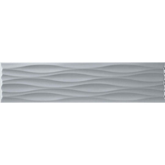 Tesoro 4" x 16" Krea Pressed Glossy Ceramic Ripple Deco Wall Tile