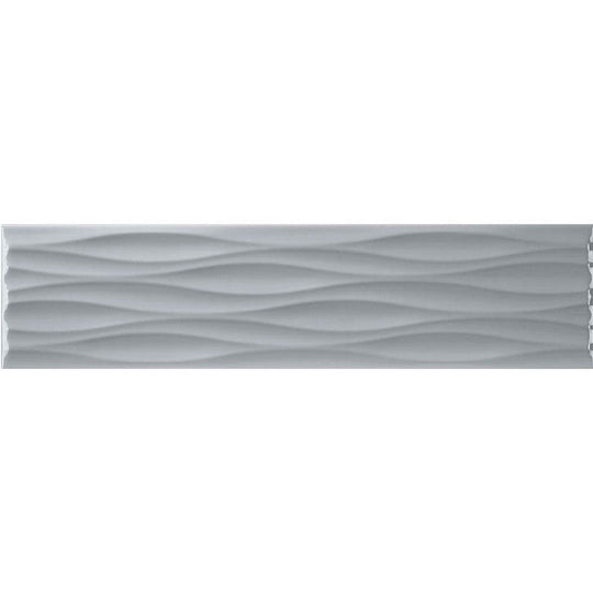 Tesoro 4" x 16" Krea Pressed Glossy Ceramic Ripple Deco Wall Tile