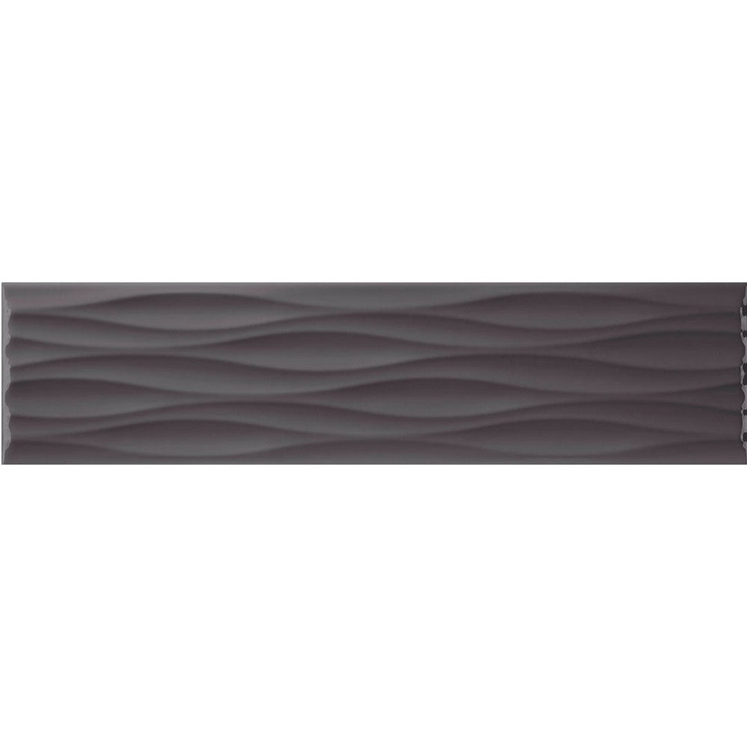 Tesoro 4" x 16" Krea Pressed Glossy Ceramic Ripple Deco Wall Tile