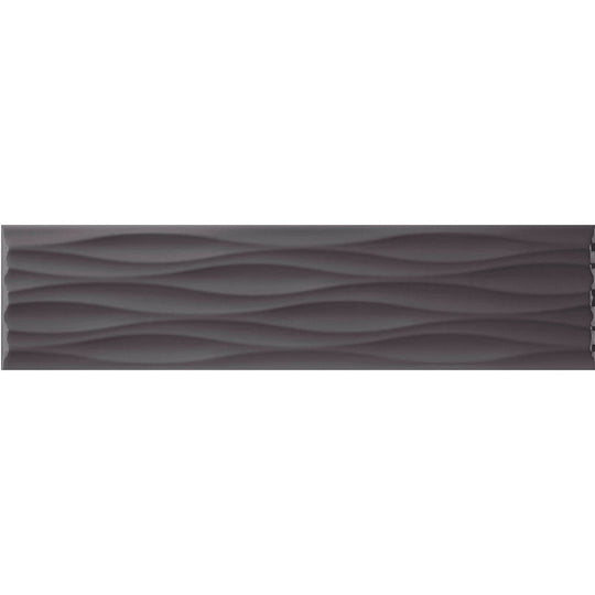 Tesoro 4" x 16" Krea Pressed Glossy Ceramic Ripple Deco Wall Tile