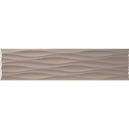 Tesoro 4" x 16" Krea Pressed Glossy Ceramic Ripple Deco Wall Tile