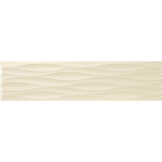 Tesoro 4" x 16" Krea Pressed Glossy Ceramic Ripple Deco Wall Tile