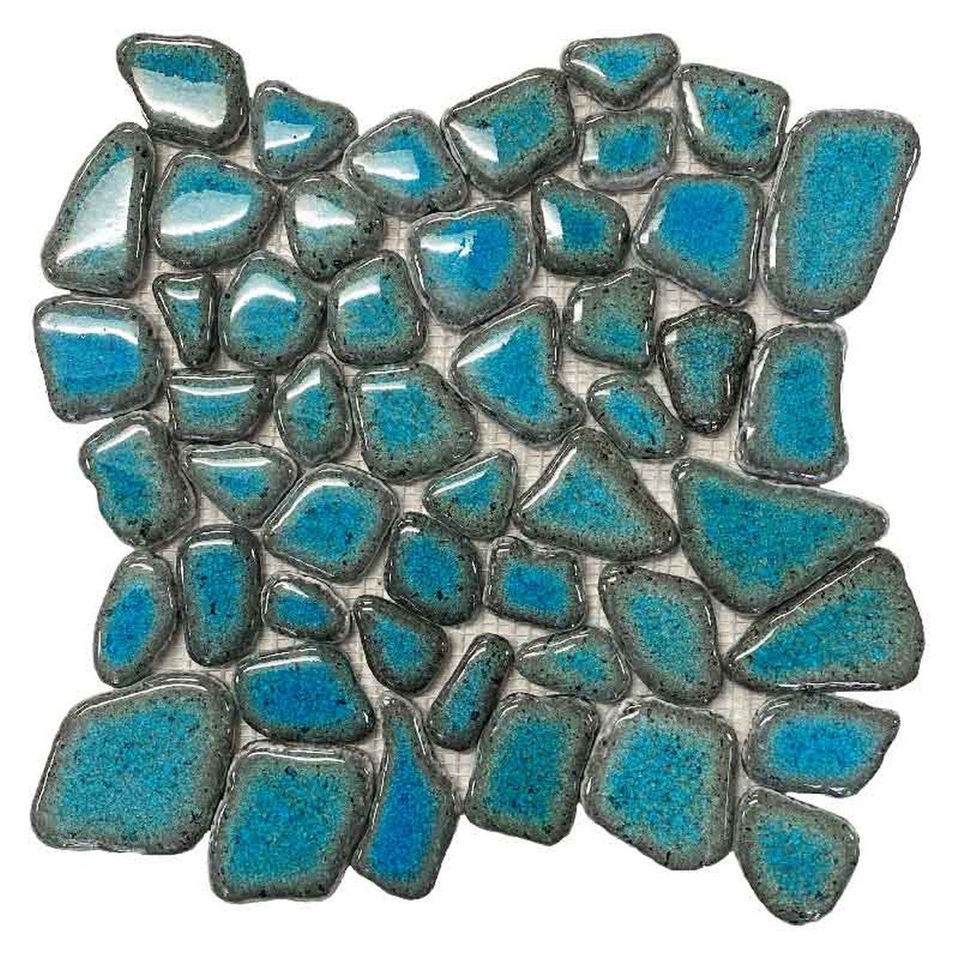 Maniscalco Pele Pebbles 12" x 12" Glossy Basalt Glazed Mosaic