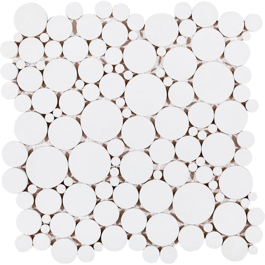 Bati Orient 12" x 12" Exotic Reconstituted Round Natural Stone Mosaic