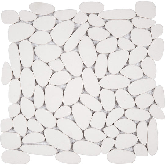 Bati Orient 12" x 12" Bali Sliced Reconstituted Pebble Natural Stone Mosaic