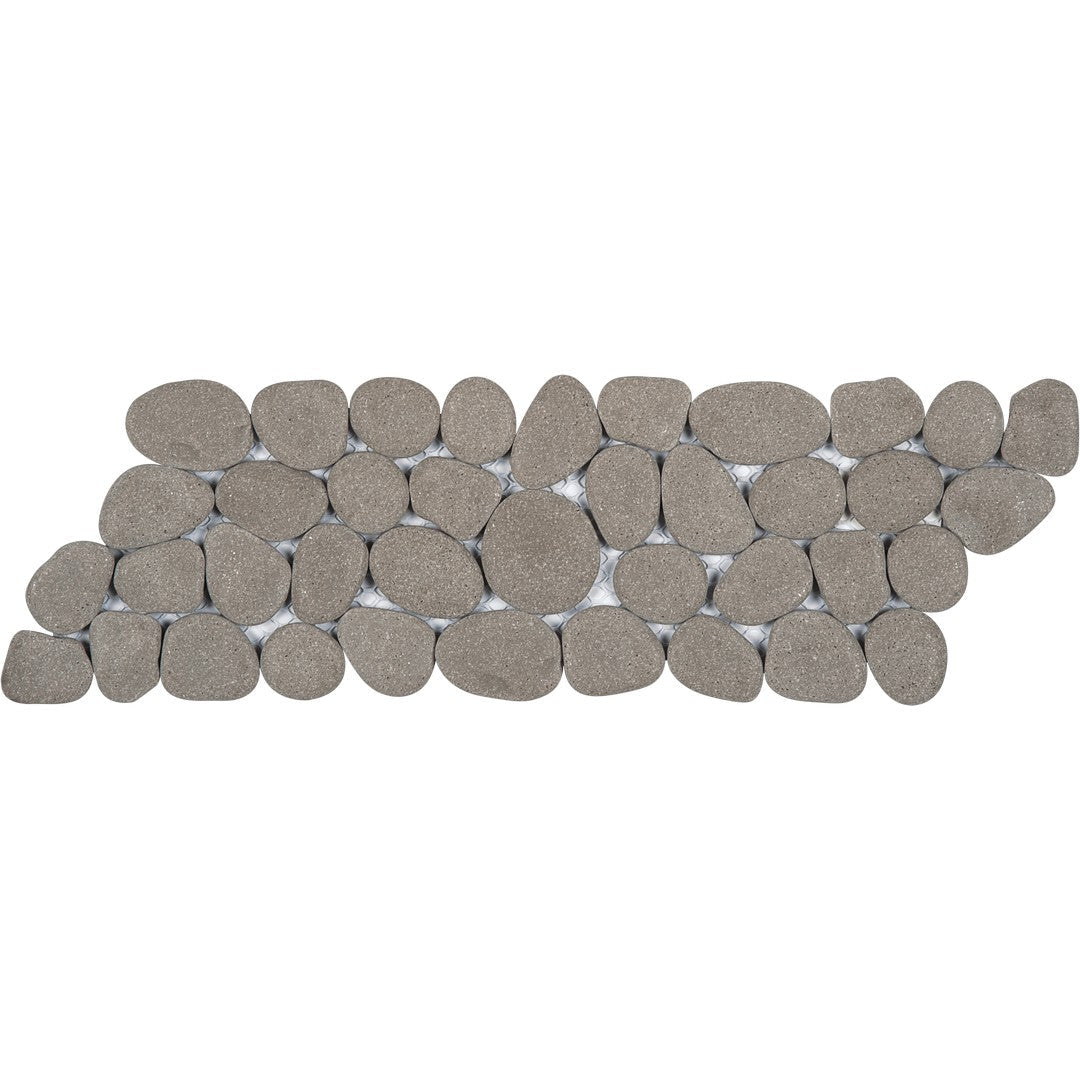 Bati Orient 4" x 12" Bali Reconstituted Pebble Natural Stone Mosaic Border