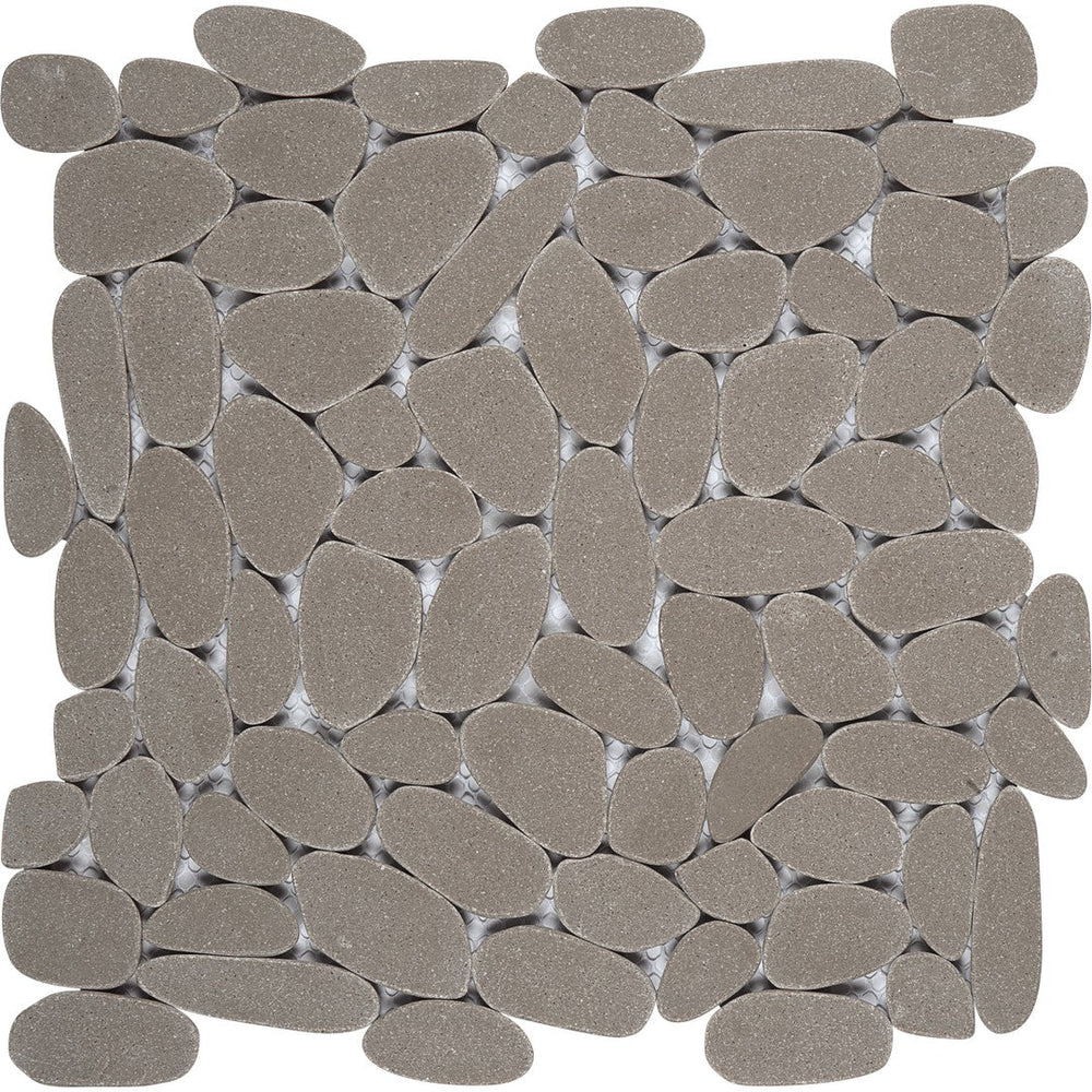 Bati Orient 12" x 12" Bali Reconstituted Sliced Pebble Natural Stone Mosaic