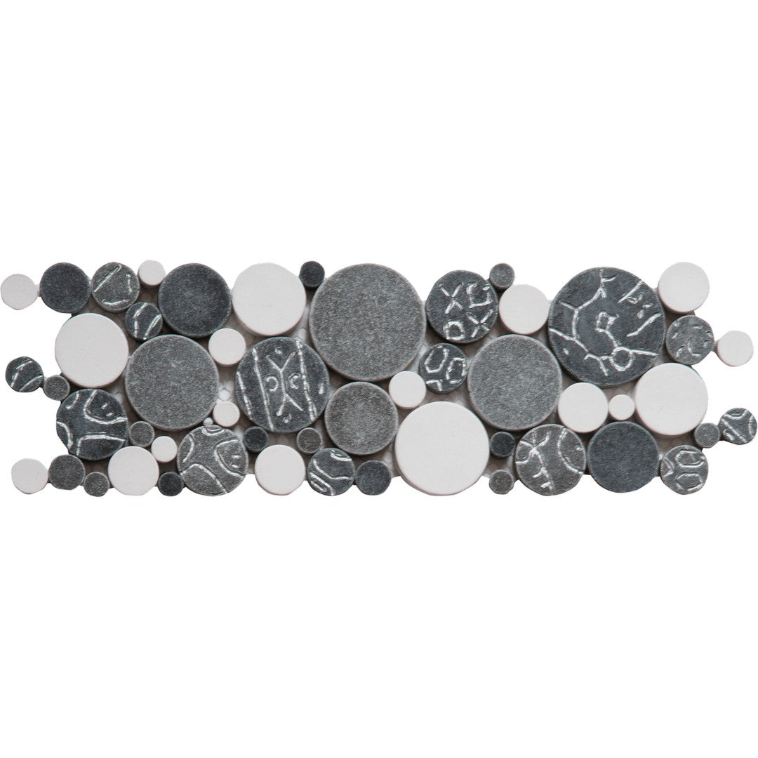 Bati Orient 4" x 12" Exotic Reconstituted Round Natural Stone Mosaic Border