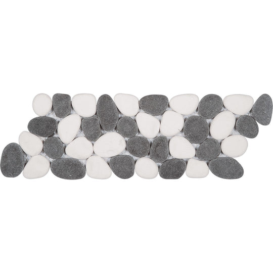 Bati Orient 4" x 12" Bali Reconstituted Pebble Natural Stone Mosaic Border