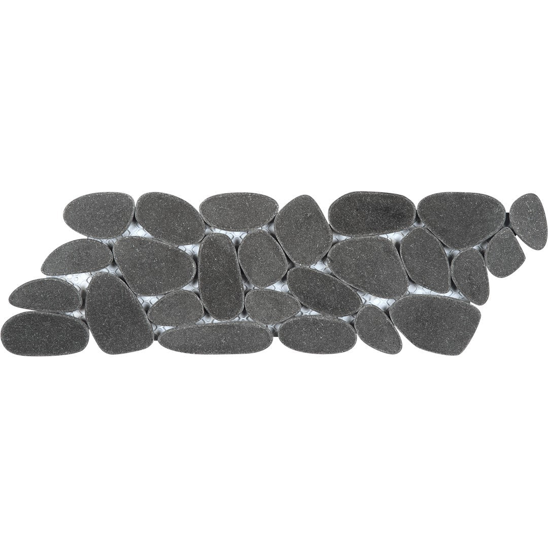 Bati Orient 4" x 12" Bali Reconstituted Sliced Pebble Natural Stone Mosaic Border