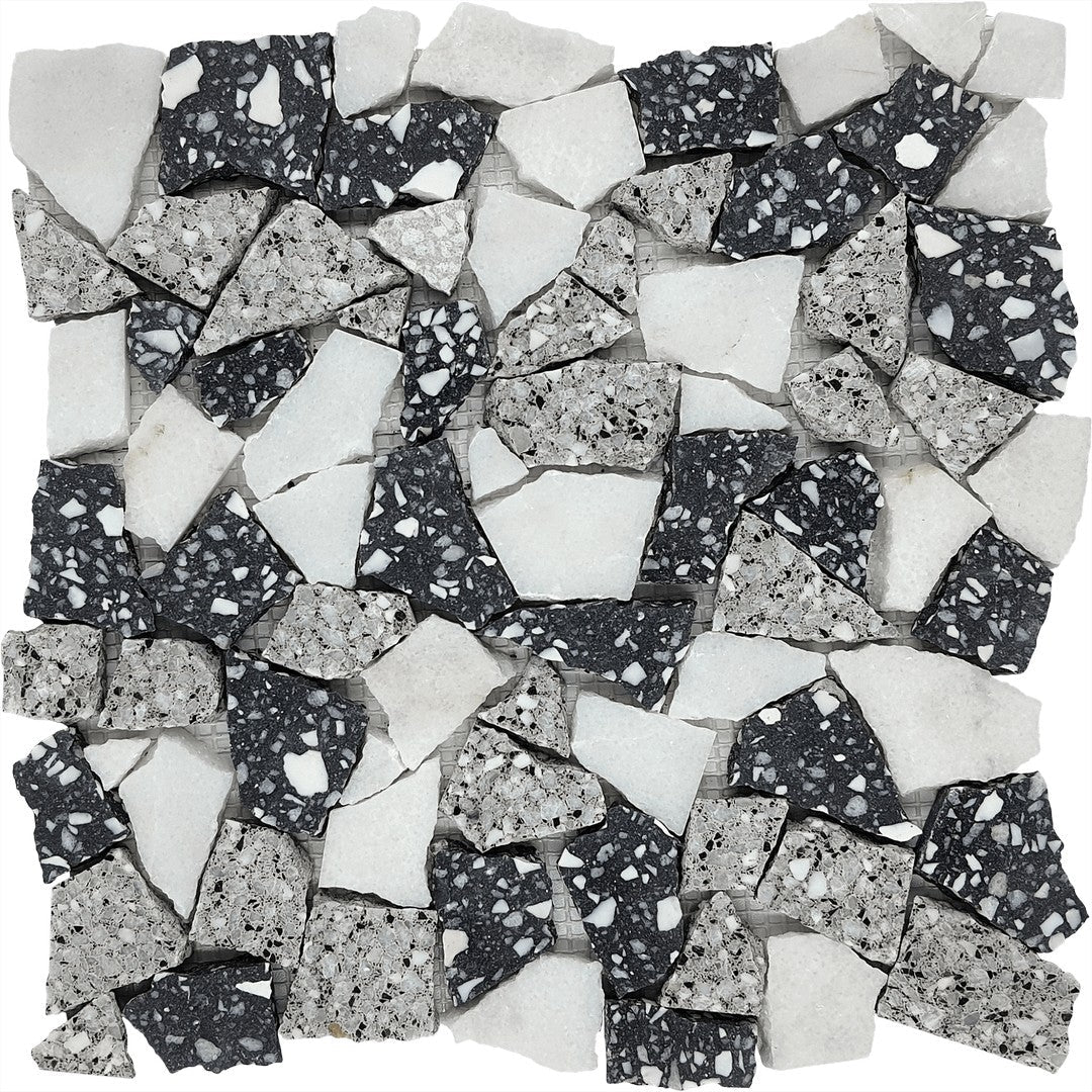 Bati Orient 12" x 12" Terrazzo Mini Opus Marble Mosaic