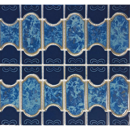 Tesoro 12" x 12.5" Botanical Glossy Porcelain 6" Mosaic