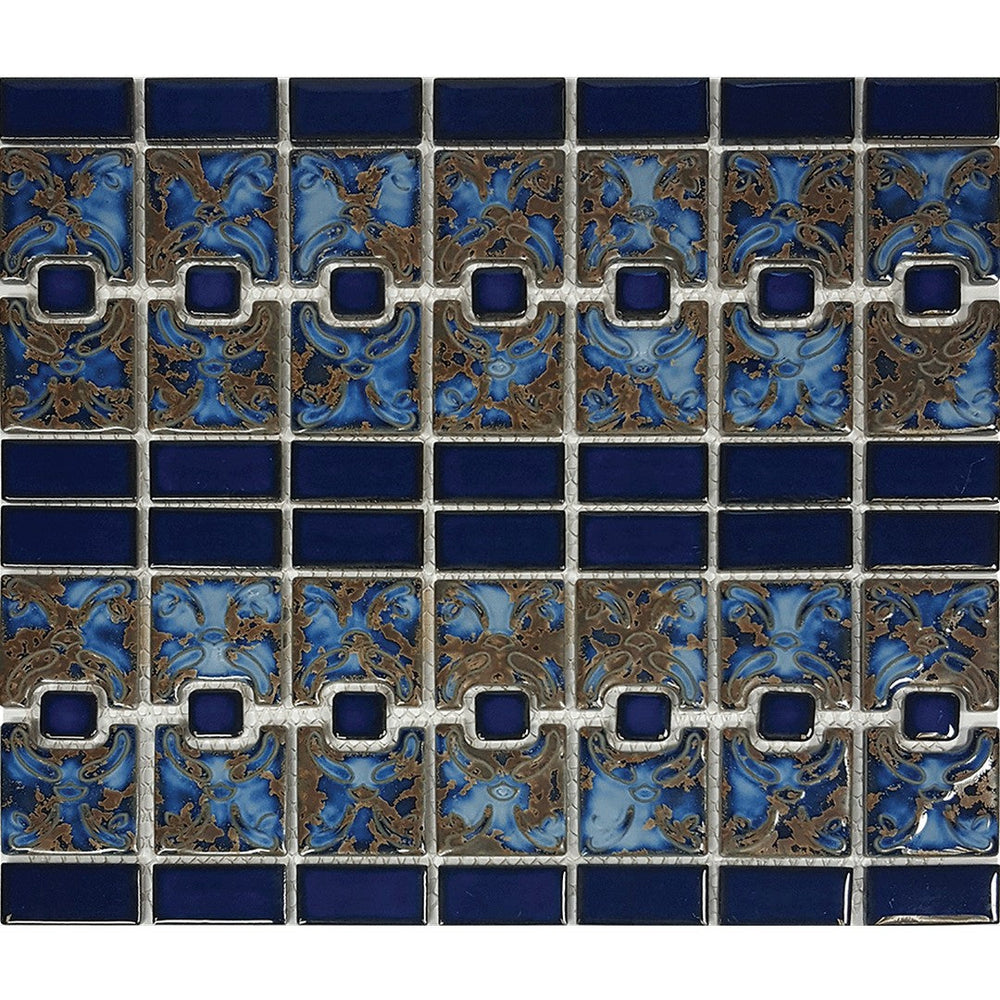 Tesoro 12" x 13" Luciana Glossy Porcelain 6" Mosaic