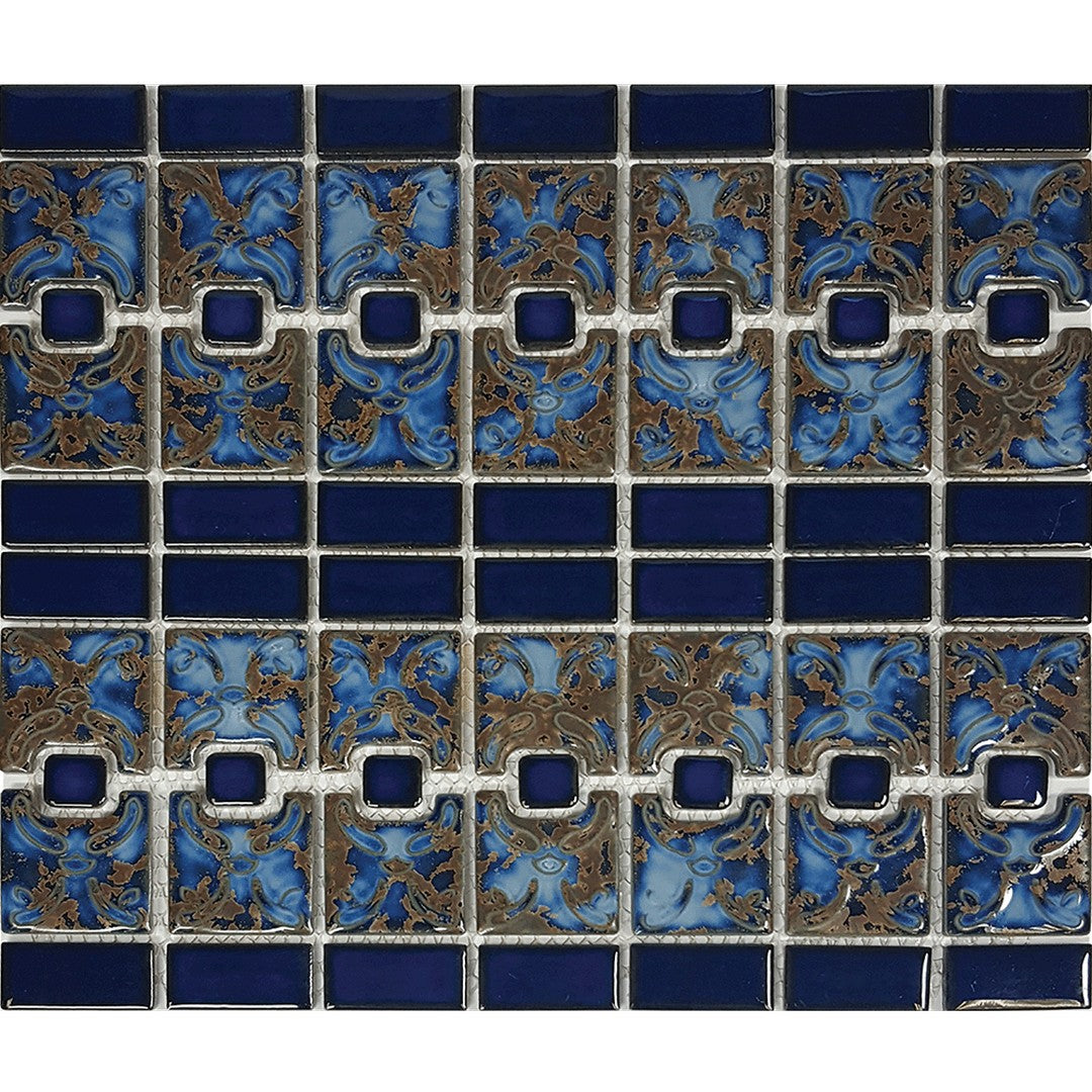 Tesoro 12" x 13" Luciana Glossy Porcelain 6" Mosaic