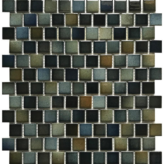 Tesoro 12" x 13" Sea Breeze Porcelain 1" Staggered Mosaic