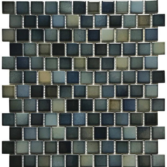 Tesoro 12" x 13" Sea Breeze Porcelain 1" Staggered Mosaic