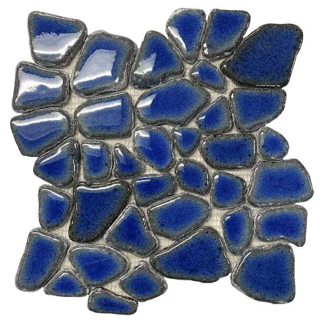 Maniscalco Pele Pebbles 12" x 12" Glossy Basalt Glazed Mosaic