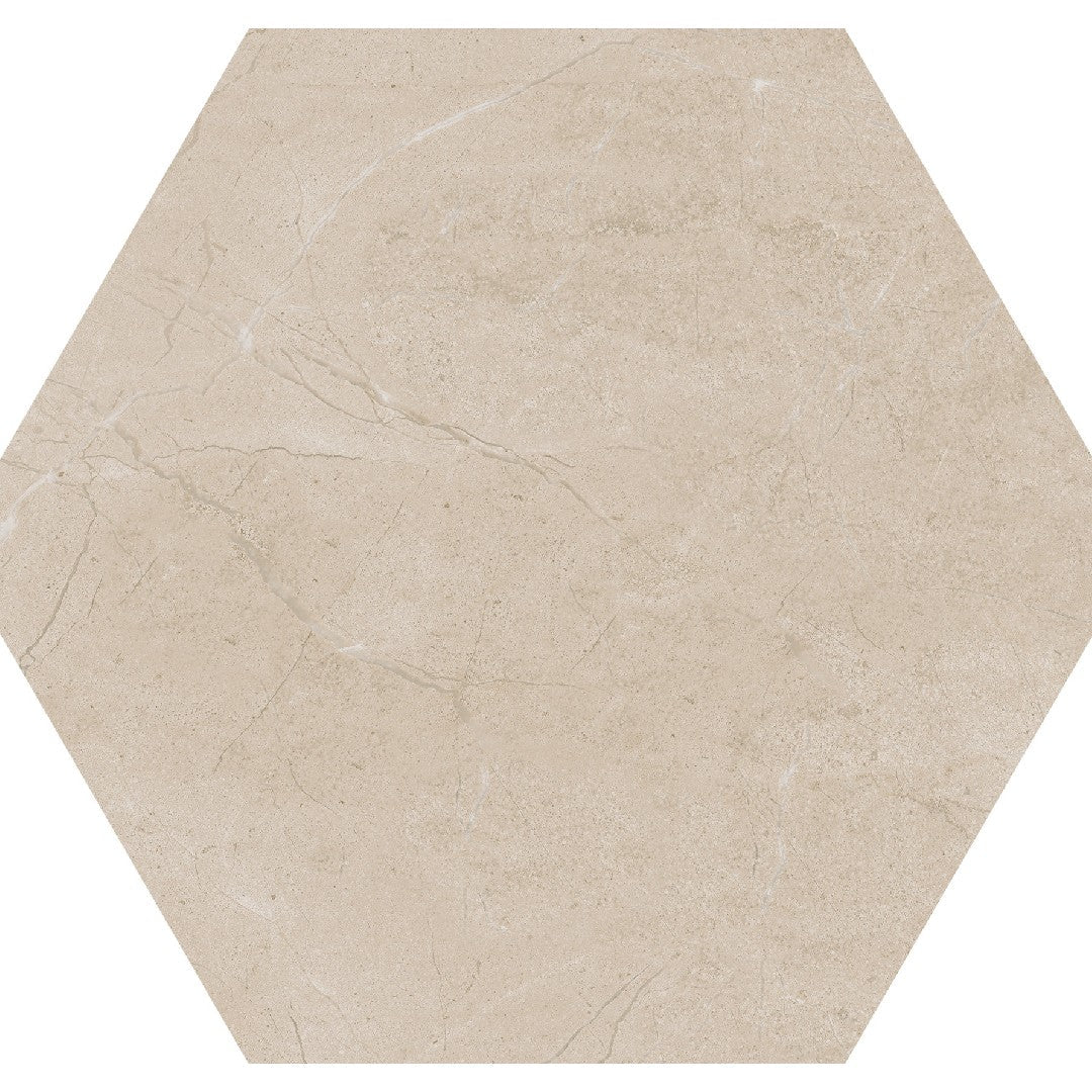 Daltile-Perpetuo-8-x-8-Matte-Porcelain-Hexagon-Floor-Tile-Elegant-Beige