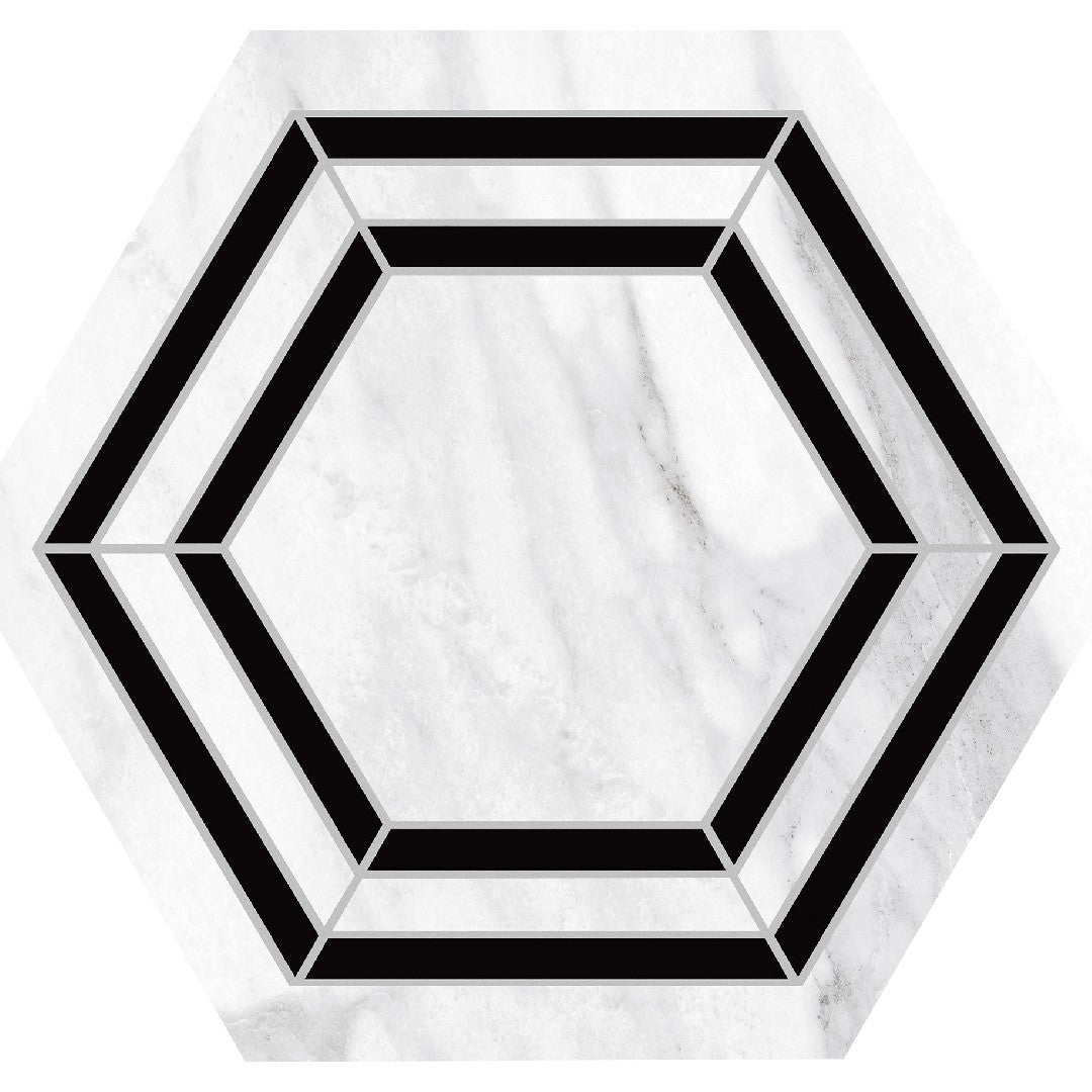 Daltile-Perpetuo-7.87-x-9.12-Matte-Porcelain-Hexagon-Deco-Floor-Tile-Bridal