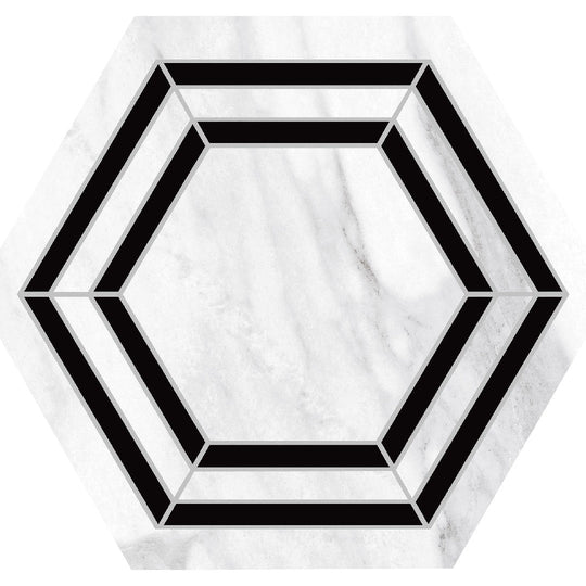 Daltile-Perpetuo-7.87-x-9.12-Matte-Porcelain-Hexagon-Deco-Floor-Tile-Bridal