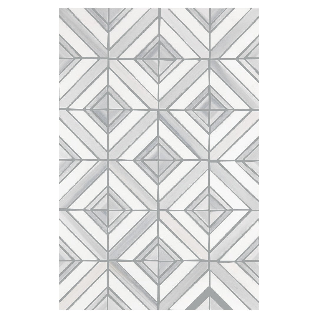 Daltile-Perfix-Mosaix-13.25-x-18-Polished-Natural-Stone-Maze-Mosaic-Grey-Palissandro-|-Thassos