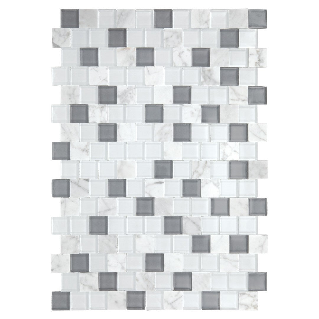 Daltile-Perfix-Mosaix-13.25-x-18-Polished-Natural-Stone-1-Brick-Joint-Mosaic-White-Carrara-|-Glass