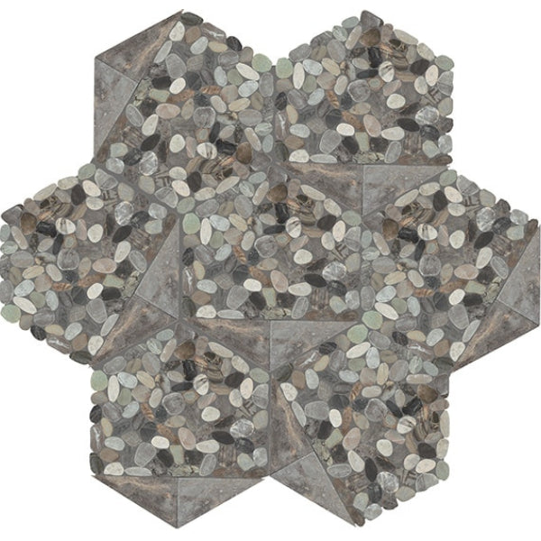 Daltile Pebble Oasis 10" x 12" Tri-Hex Mosaic