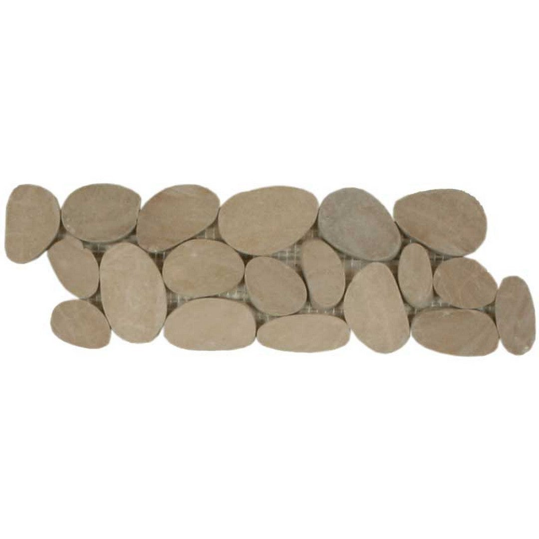 Maniscalco Botany Bay Pebbles 4" x 12" Sliced Border River Rock Tile