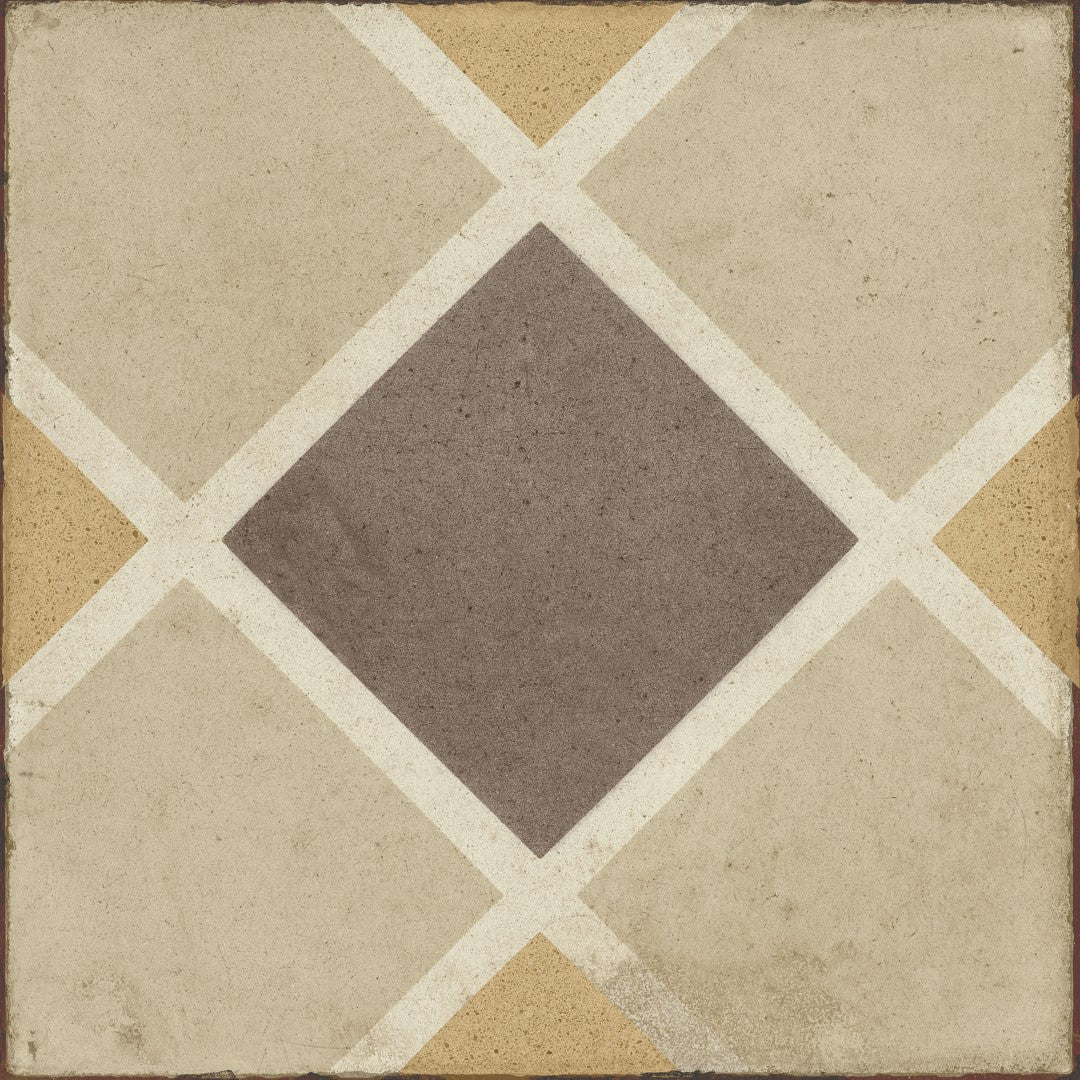 Daltile Quartetto 8" x 8" Matte Porcelain Rombo Deco Floor Tile