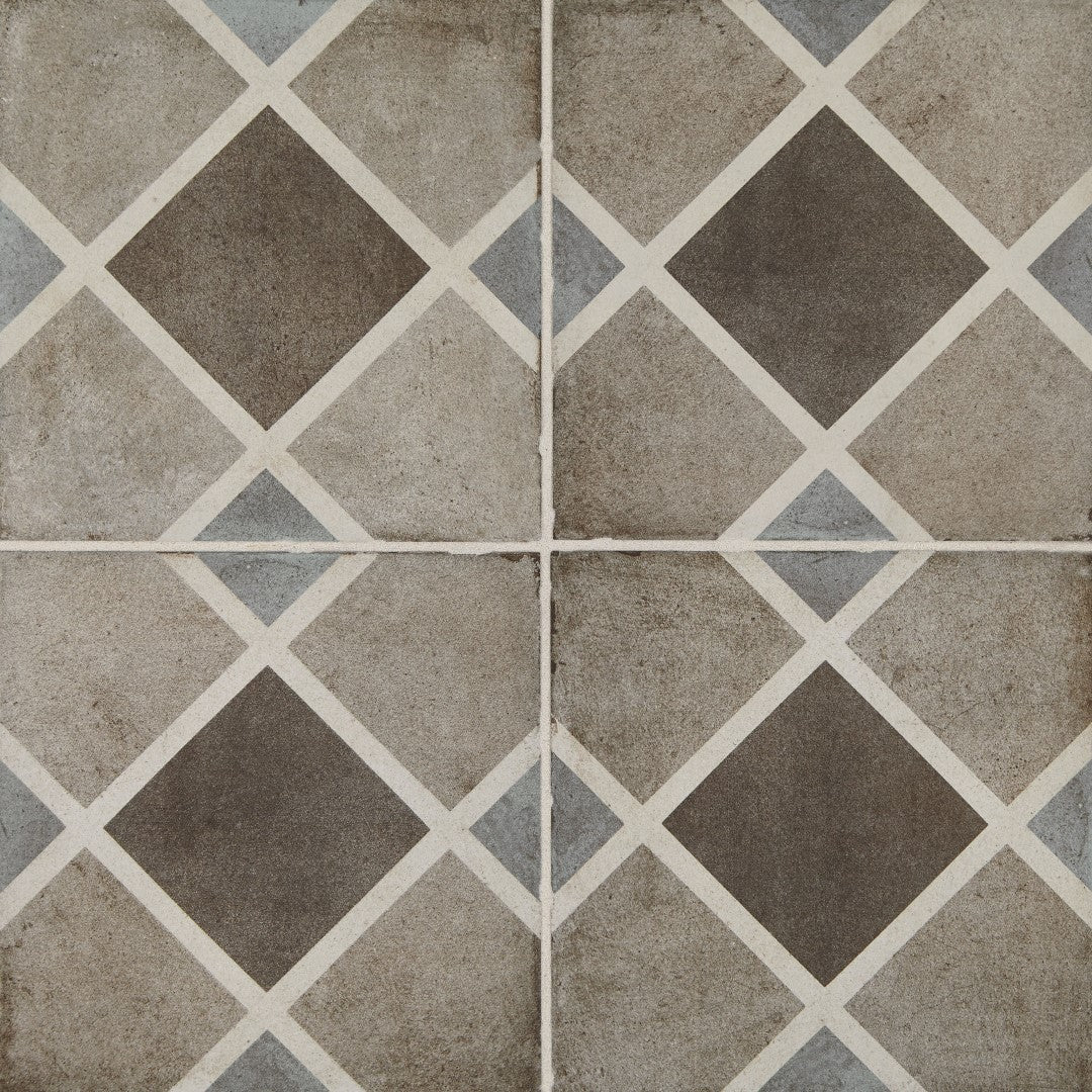 Daltile-Quartetto-8-x-8-Matte-Porcelain-Rombo-Deco-Floor-Tile-Cool-Rombo