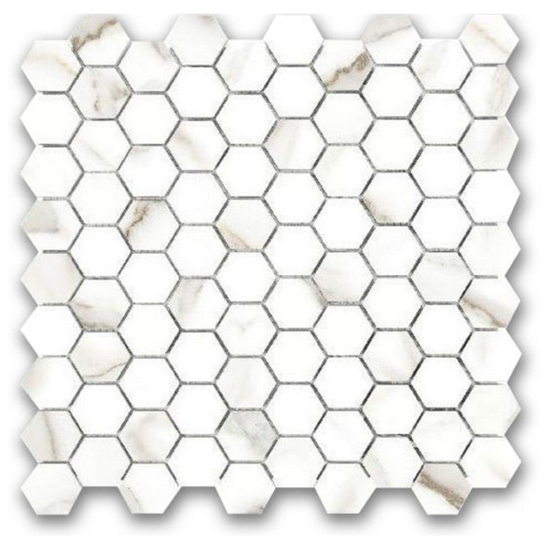 Qualis Ceramica 12" x 12" Ardor Rectified Polished Porcelain Hexagon 1" Mosaic