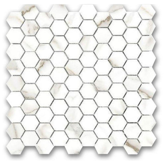 Qualis Ceramica 12" x 12" Ardor Rectified Polished Porcelain Hexagon 1" Mosaic