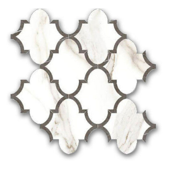 Qualis Ceramica 12" x 12" Ardor Rectified Polished Porcelain Arabesque Mosaic