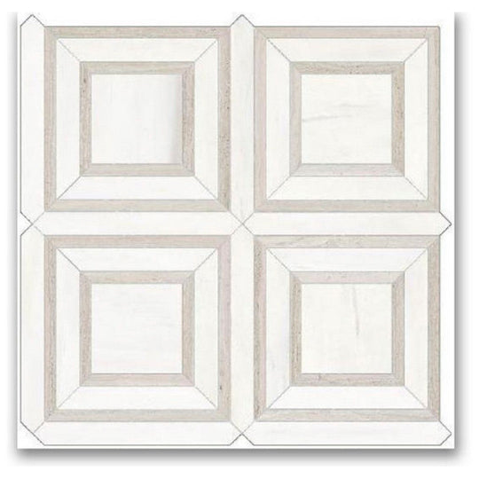 Qualis Ceramica 12" x 12" Ardor Rectified Polished Porcelain Piazza Mosaic