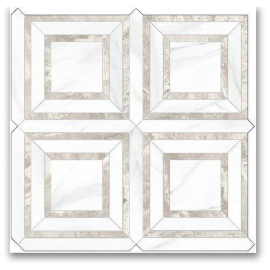 Qualis Ceramica 12" x 12" Ardor Rectified Polished Porcelain Piazza Mosaic