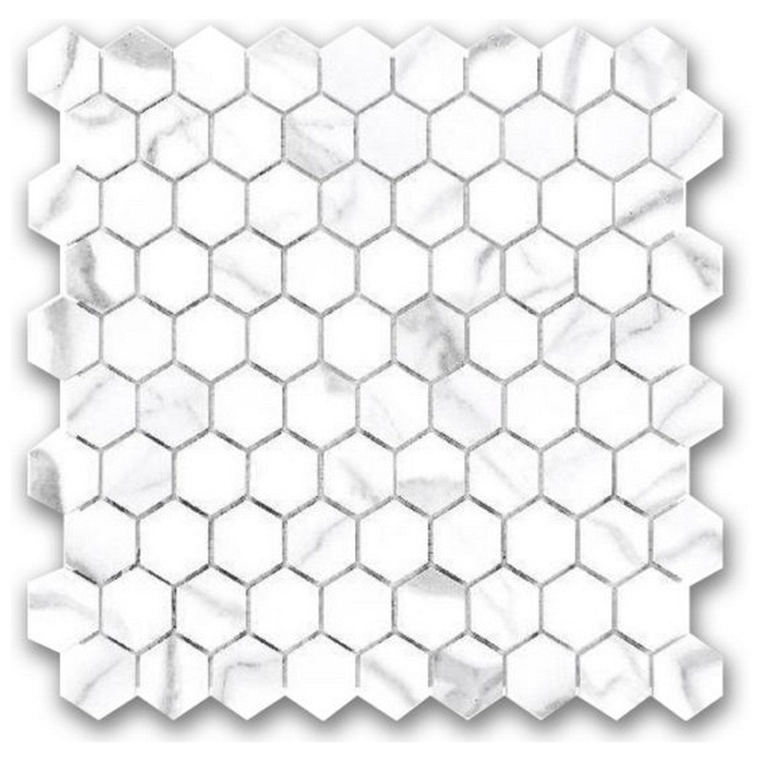 Qualis Ceramica 12" x 12" Ardor Rectified Polished Porcelain Hexagon 1" Mosaic
