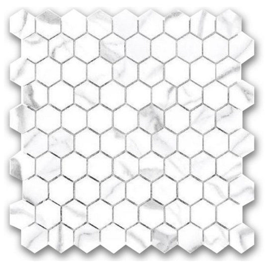 Qualis Ceramica 12" x 12" Ardor Rectified Polished Porcelain Hexagon 1" Mosaic