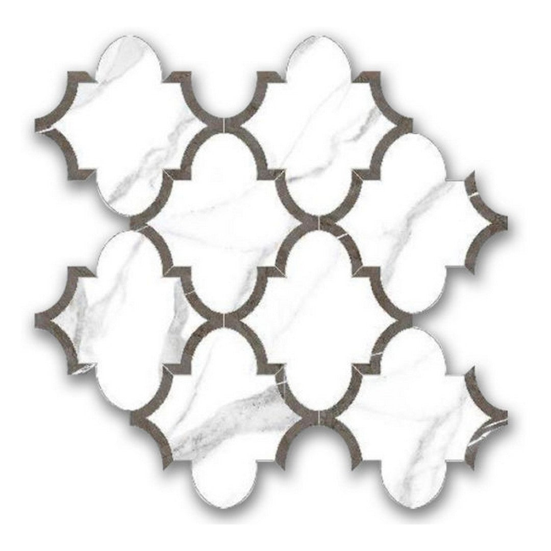 Qualis Ceramica 12" x 12" Ardor Rectified Polished Porcelain Arabesque Mosaic