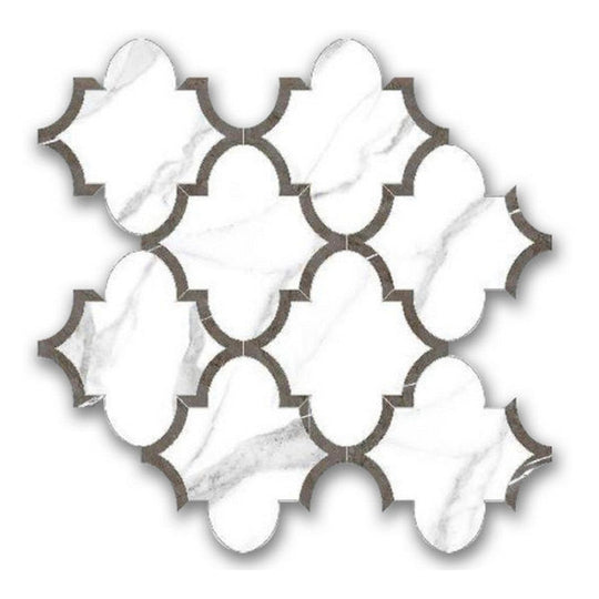 Qualis Ceramica 12" x 12" Ardor Rectified Polished Porcelain Arabesque Mosaic