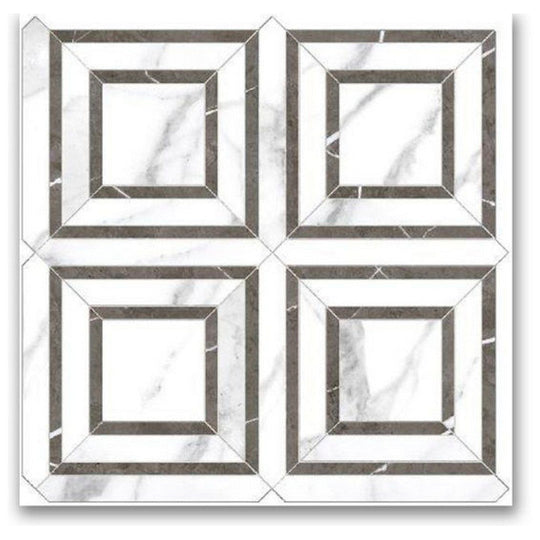 Qualis Ceramica 12" x 12" Ardor Rectified Polished Porcelain Piazza Mosaic