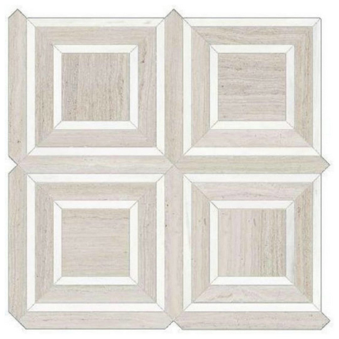 Qualis Ceramica 12" x 12" Ardor Rectified Polished Porcelain Piazza Mosaic