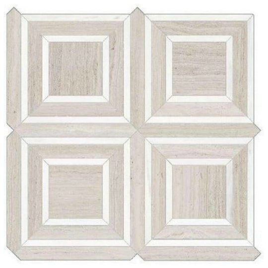Qualis Ceramica 12" x 12" Ardor Rectified Polished Porcelain Piazza Mosaic