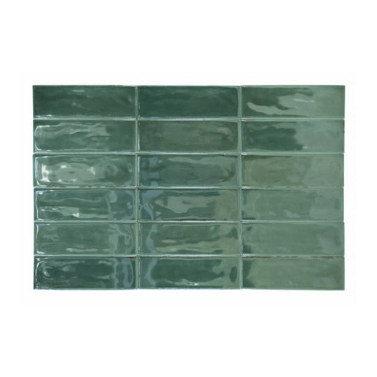 Qualis-Ceramica-2-x-6-Barcelona-Glossy-Porcelain-Tile-Green
